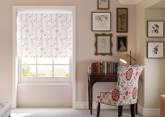 Watercolour Woods, Red - Roller Blind - Image 3